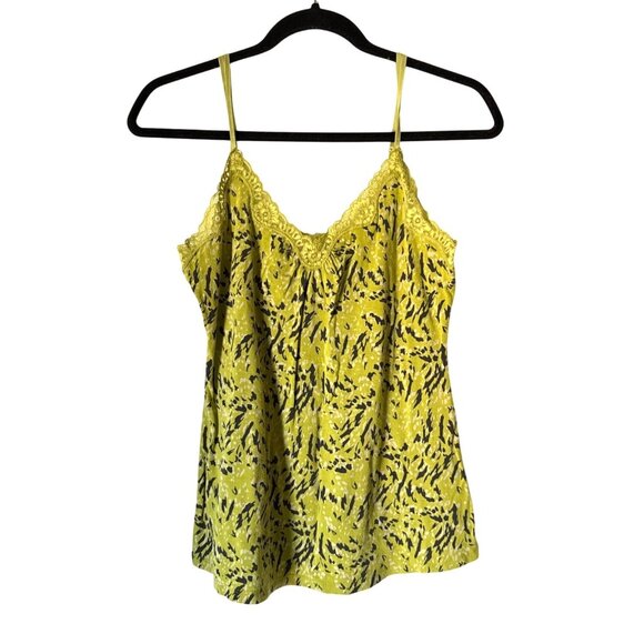 Express Green Lace-Trimmed Camisole Top With Abstract Print  Medium - Picture 1 of 5